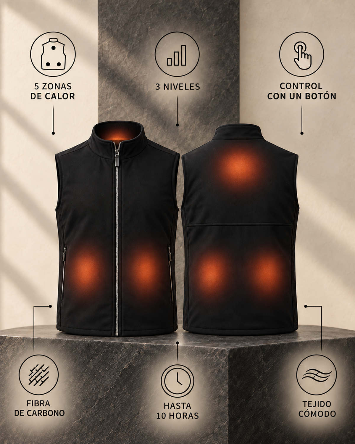 Chaleco calefactor tech lana polar