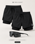 Pantalón corto 2 en 1 hombre | Short running con malla interior