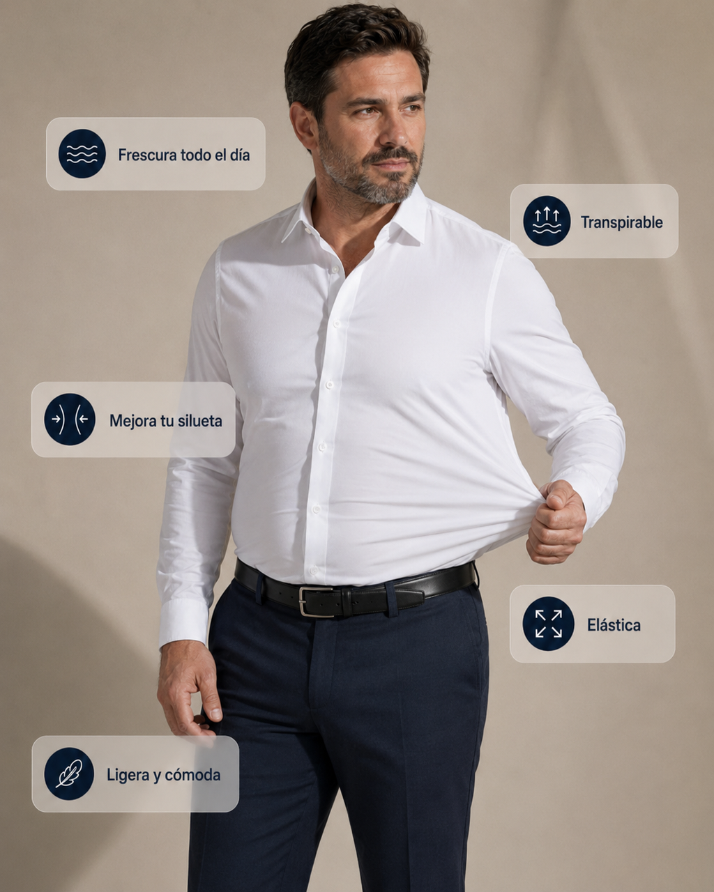 Camisa Tech | Sin arrugas, elástica y transpirable